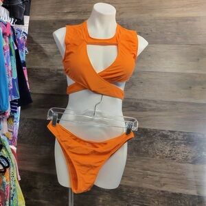 ROMWE Orange Bikini Set